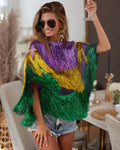 Carnival Party Metallic Raincoat Top Stage Performance Costume