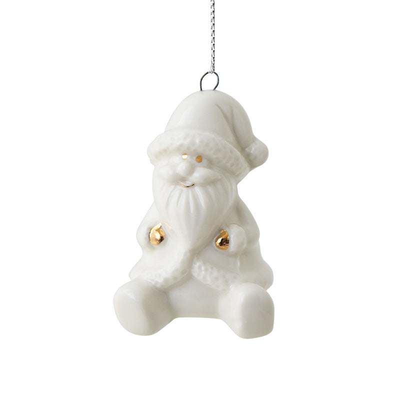 Mini House Ceramic Christmas Tree Small Pendant