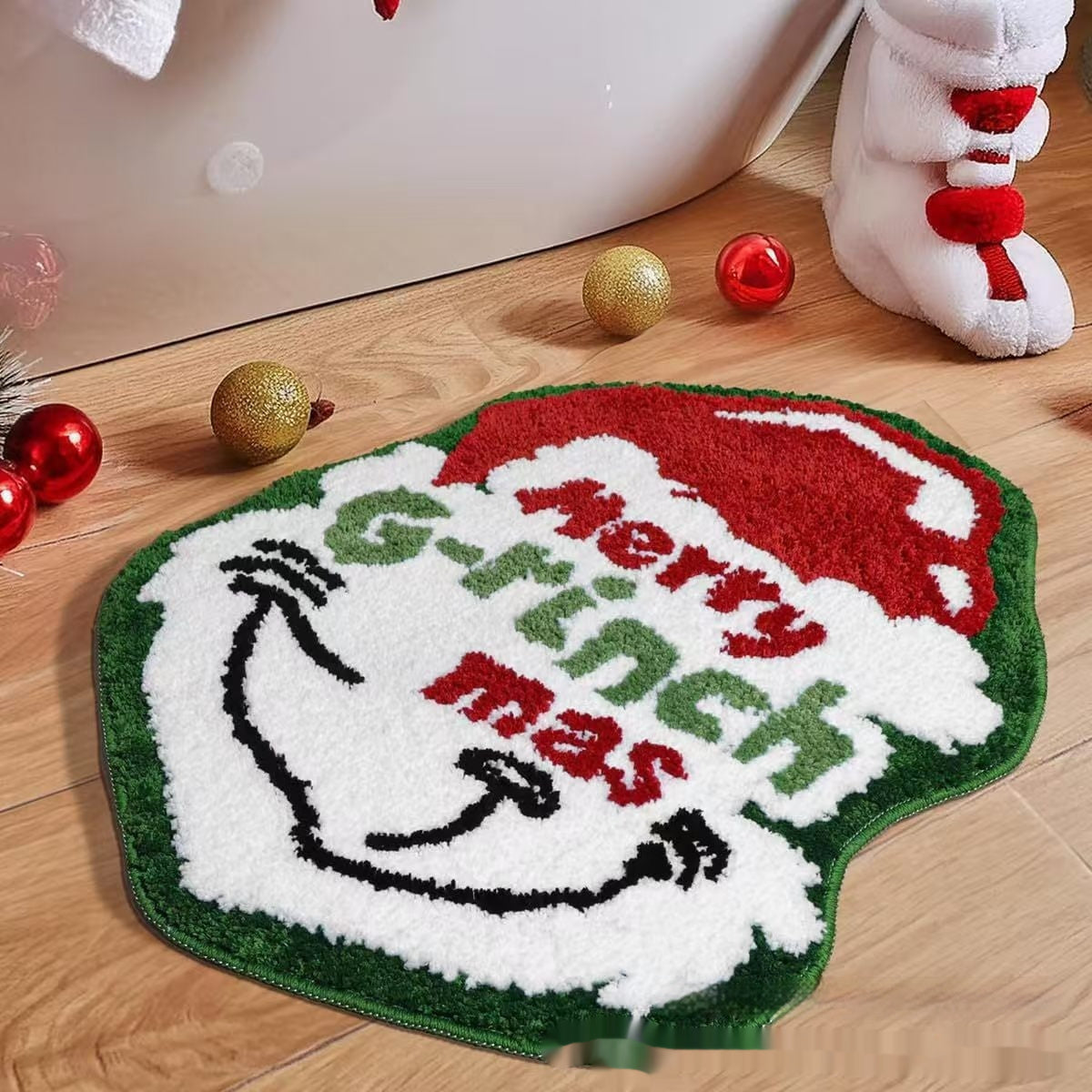 Christmas Atmosphere Cashmere Irregular Shape Hallway Mat