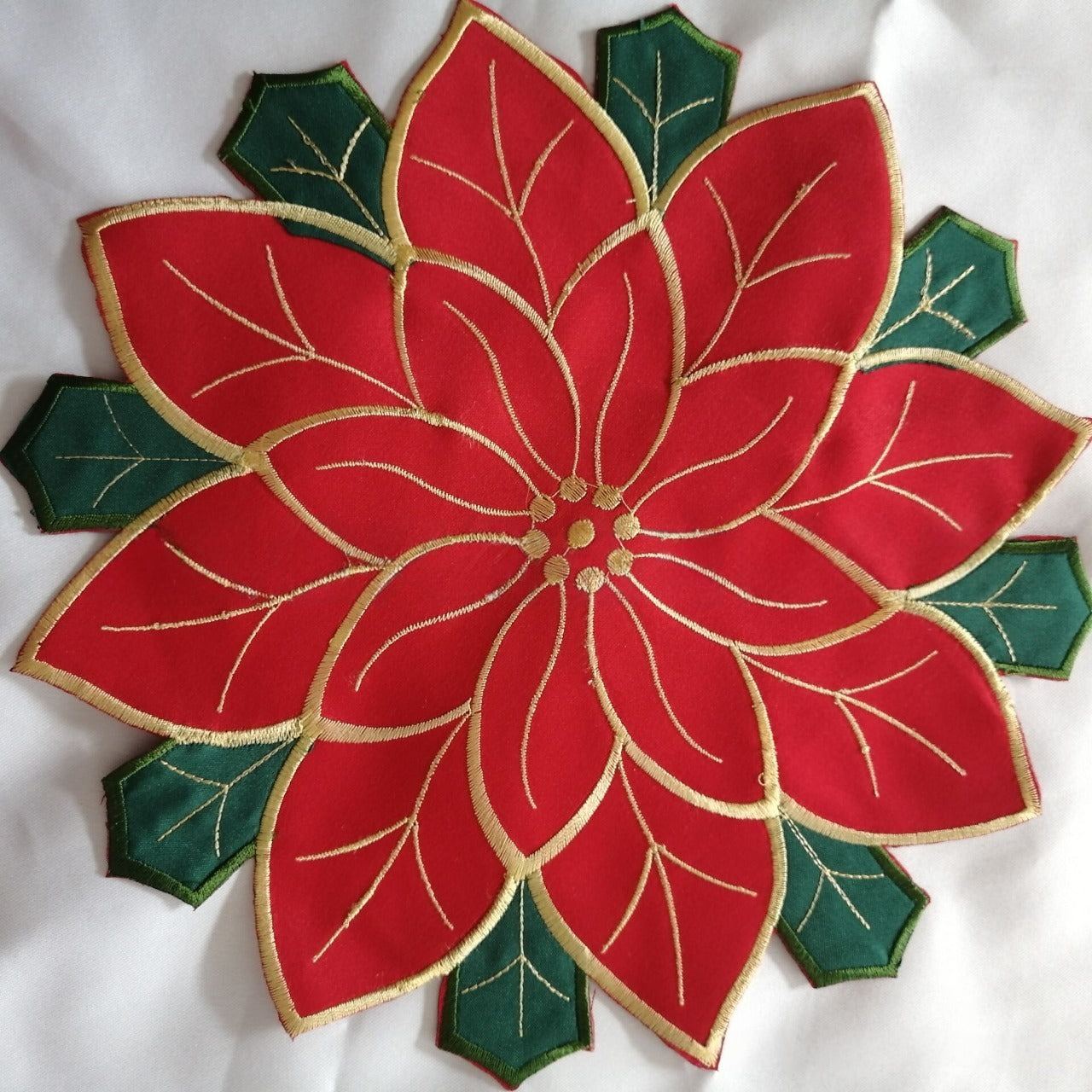 Christmas Embroidered Tablecloth Round Cover Towel