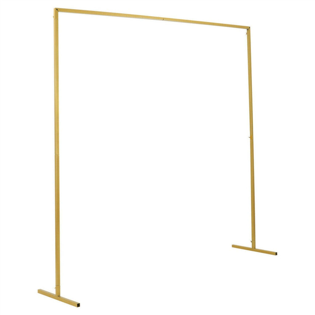 NEW Wedding Stand Flower Rack Arch Iron Party Door Garden Metal Prop Decor 2X2M -Gold UK