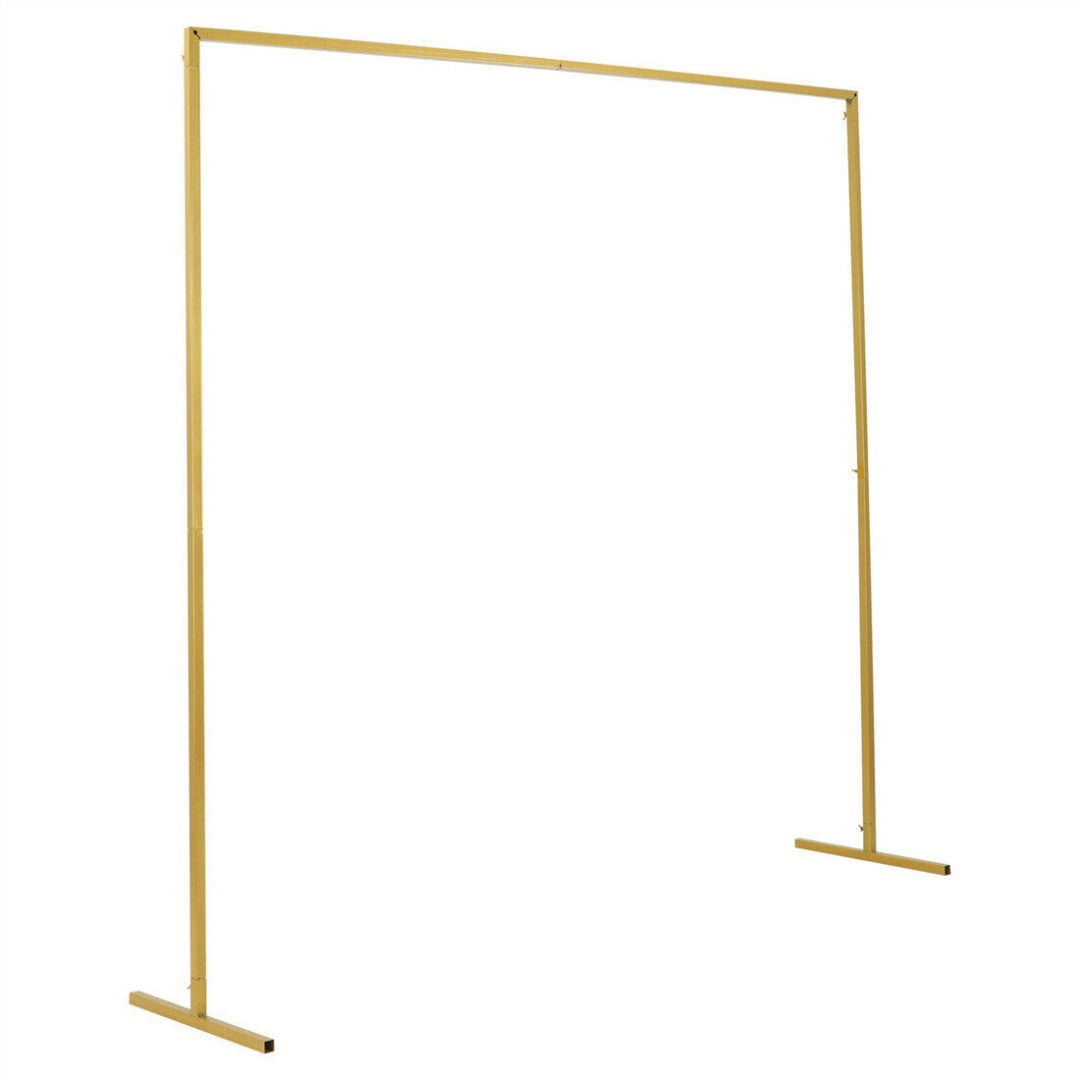 NEW Wedding Stand Flower Rack Arch Iron Party Door Garden Metal Prop Decor 2X2M -Gold UK