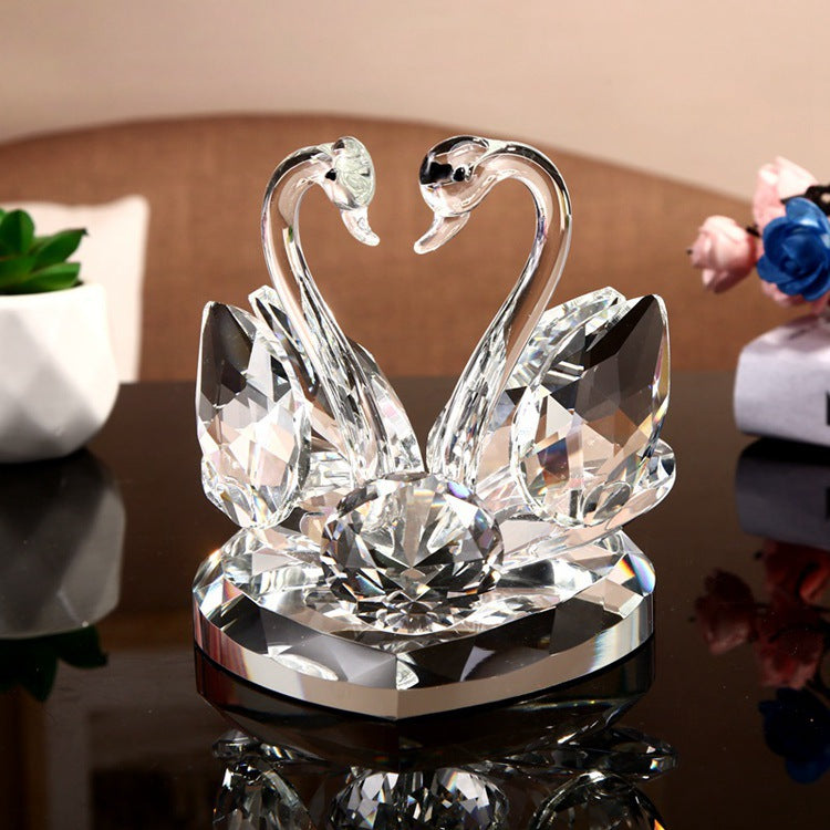Noble Purple Crystal Swan Wedding Gift Souvenir Pink Blue Birthday Gift For Girls