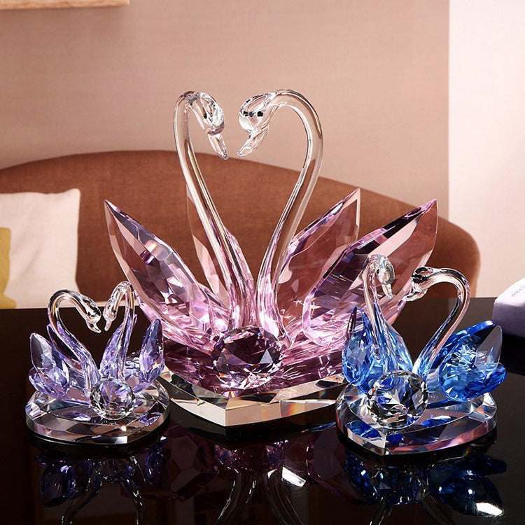 Noble Purple Crystal Swan Wedding Gift Souvenir Pink Blue Birthday Gift For Girls