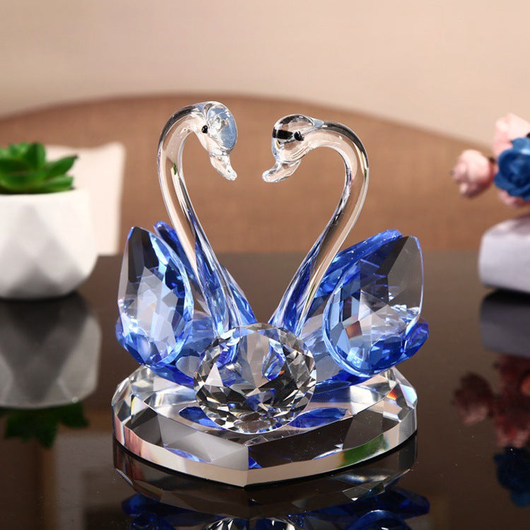 Noble Purple Crystal Swan Wedding Gift Souvenir Pink Blue Birthday Gift For Girls