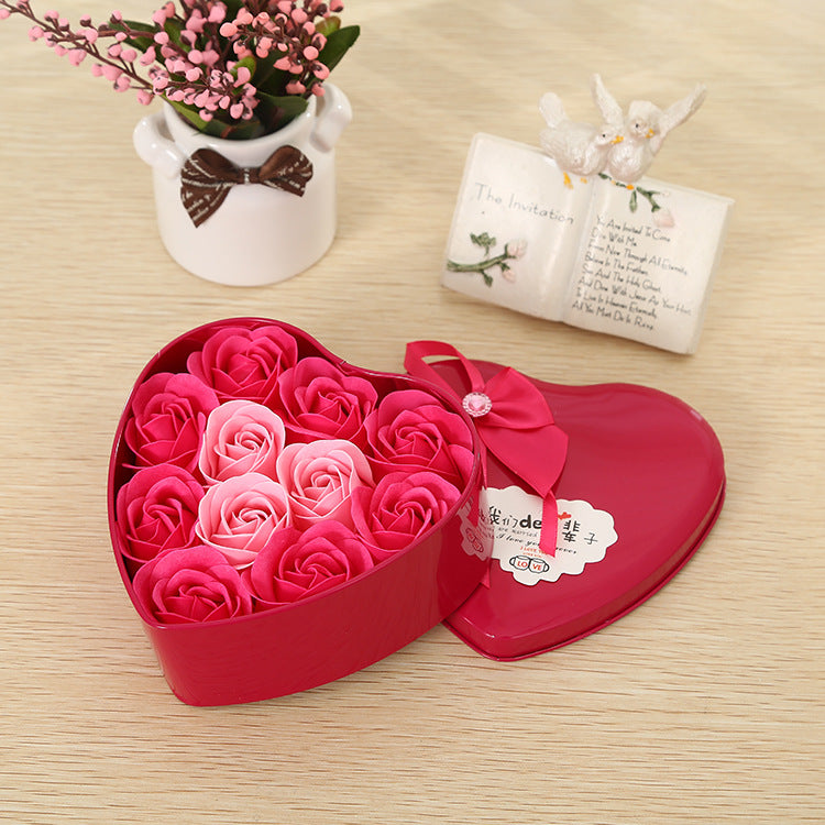 Christmas Event Customized Gift Box Wedding Small Gift 11 Rose Soap Flower Love Iron Box