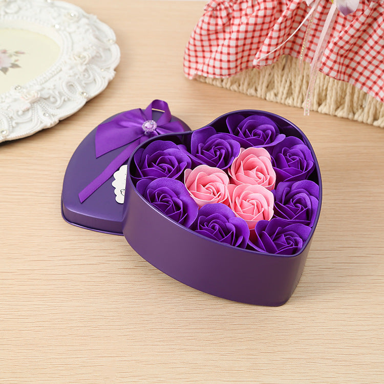 Christmas Event Customized Gift Box Wedding Small Gift 11 Rose Soap Flower Love Iron Box