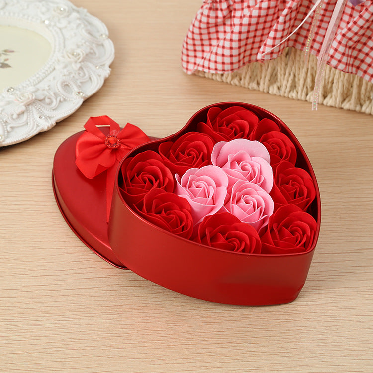 Christmas Event Customized Gift Box Wedding Small Gift 11 Rose Soap Flower Love Iron Box