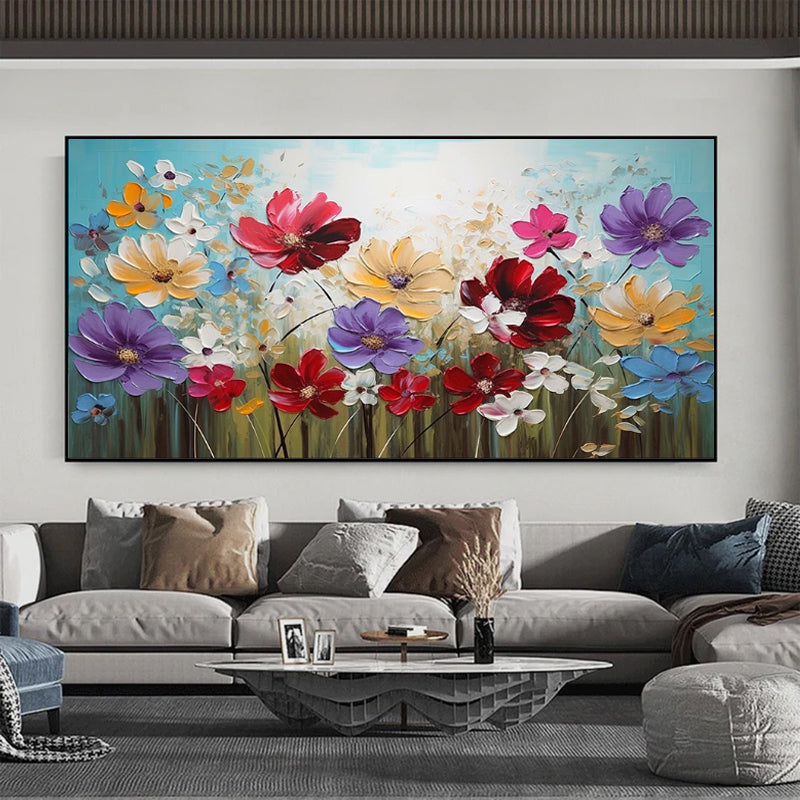 Handmade Oil Painting Canvas Wall Art Decoration Colorful Beautiful Gosang Flowers For Home Decor Rolled Frameless Unstretched Painting