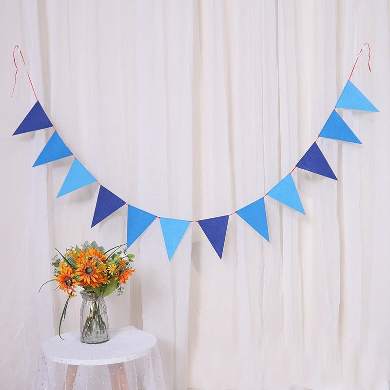 Felt Triangle Hanging Flag Baby Birthday Party Layout