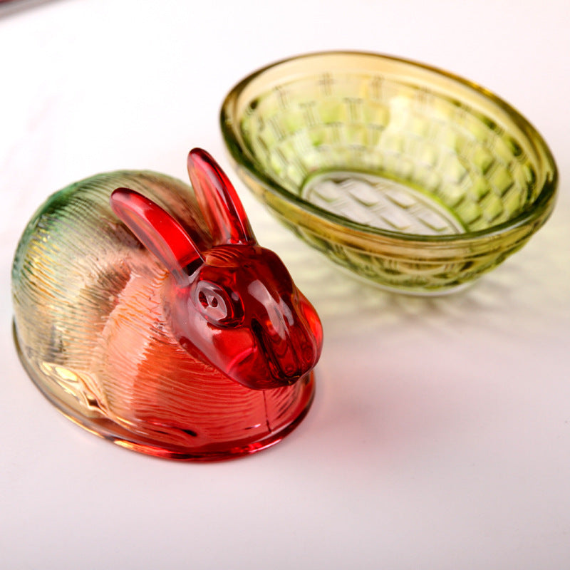 Crystal Glass Easter Cute Rabbit Candy Jar