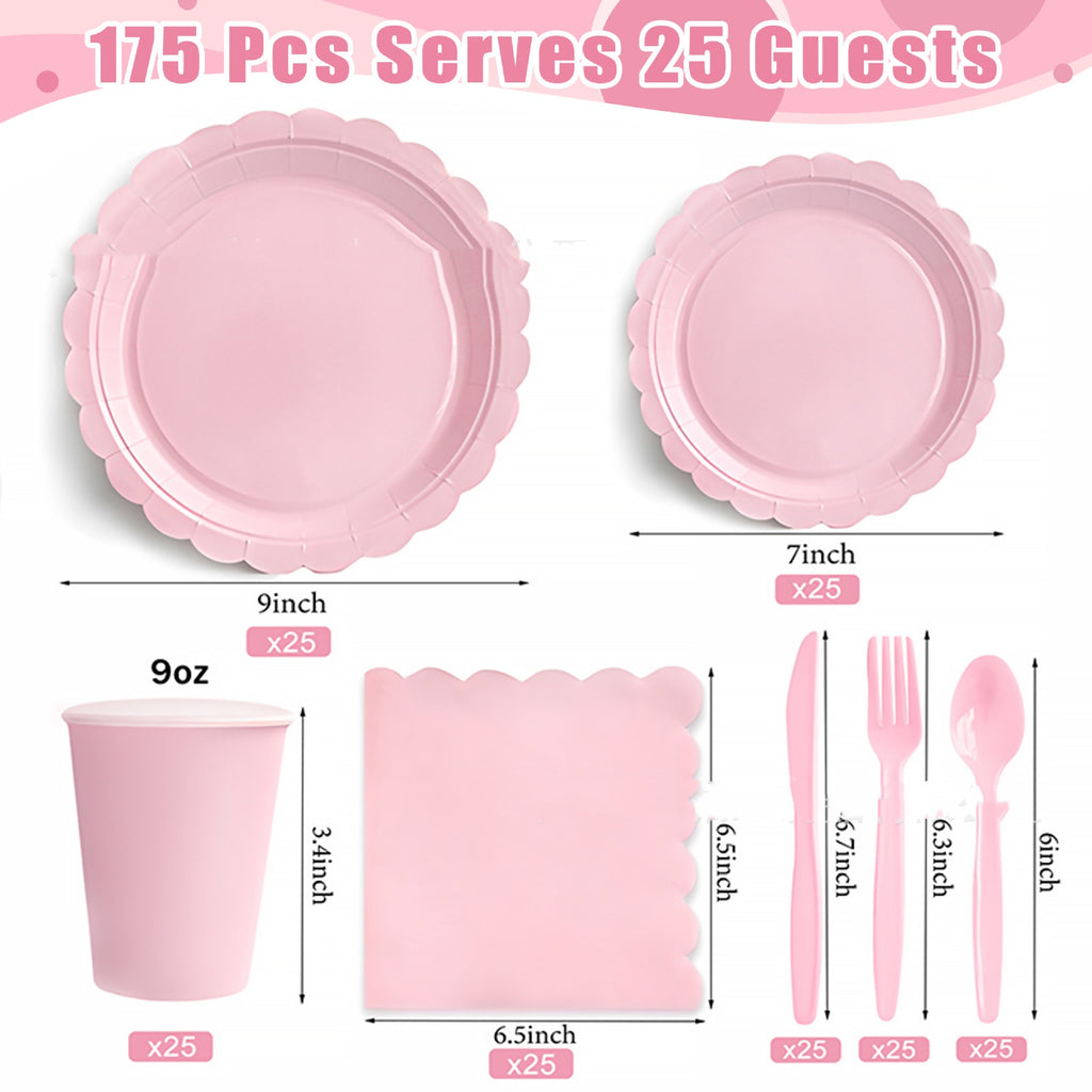 Party Tableware With Lace Accents Birthday Party Disposable Dinnerware Set