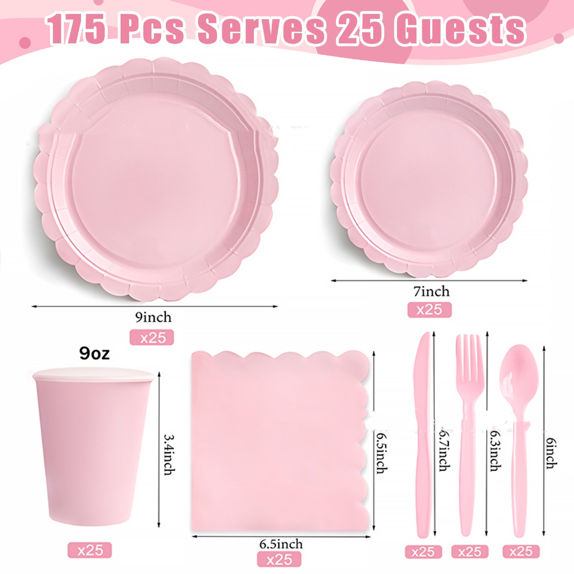 Party Tableware With Lace Accents Birthday Party Disposable Dinnerware Set
