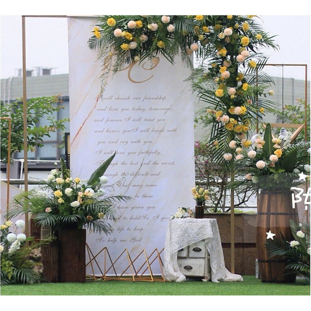 NEW Wedding Stand Flower Rack Arch Iron Party Door Garden Metal Prop Decor 2X2M -Gold UK