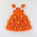 Easter Holiday Dress Girls Puff-Sleeve Dress