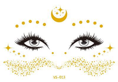 Hot Sale In Europe And America Electronic Music Festival Face Pasters Waterproof Bronzing Face Tattoo Sticker Masquerade Party Freckles Sticker