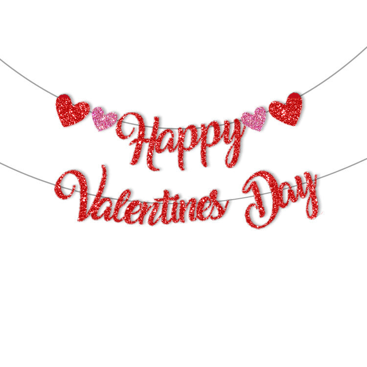 Heart Glitter Pull A Banner For Party Decorations