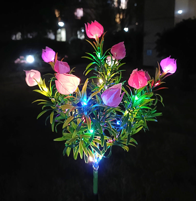 Solar Gardenia Simulation Festive Lantern LED Garden Decoration