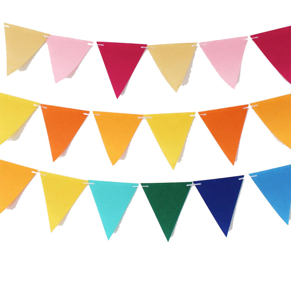 Felt Triangle Hanging Flag Baby Birthday Party Layout