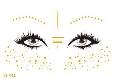 Hot Sale In Europe And America Electronic Music Festival Face Pasters Waterproof Bronzing Face Tattoo Sticker Masquerade Party Freckles Sticker