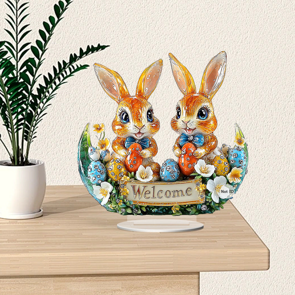 Cute Rabbit Easter Egg Acrylic Holiday-Themed Decorations