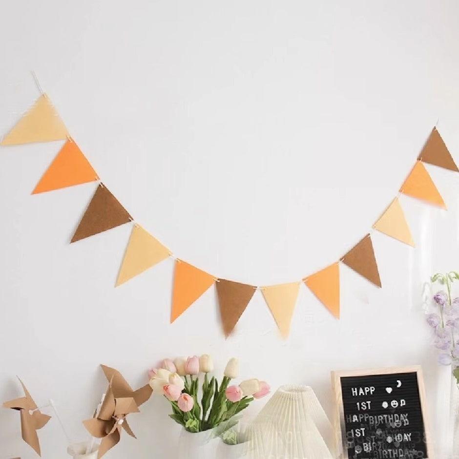 Felt Triangle Hanging Flag Baby Birthday Party Layout