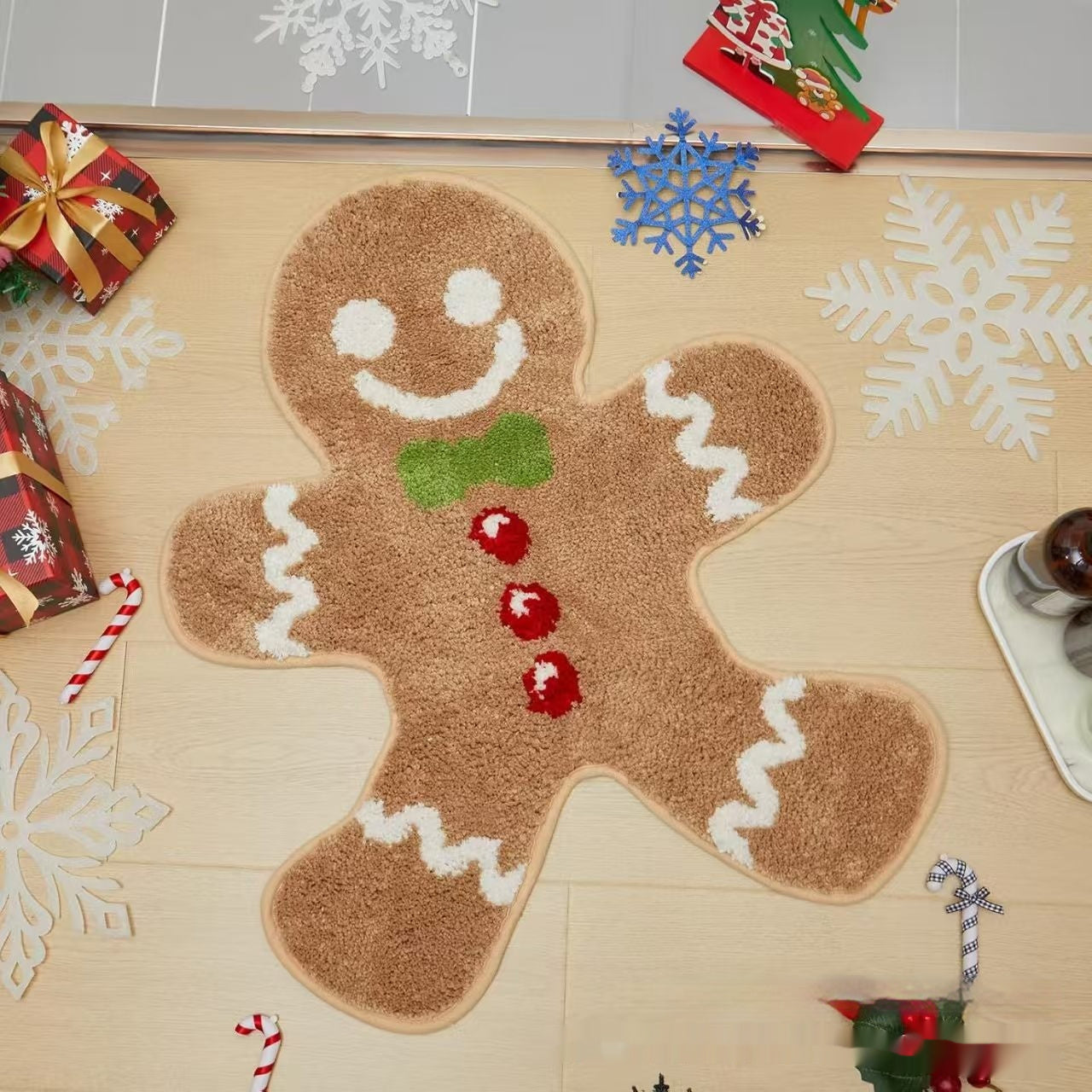 Christmas Atmosphere Cashmere Irregular Shape Hallway Mat