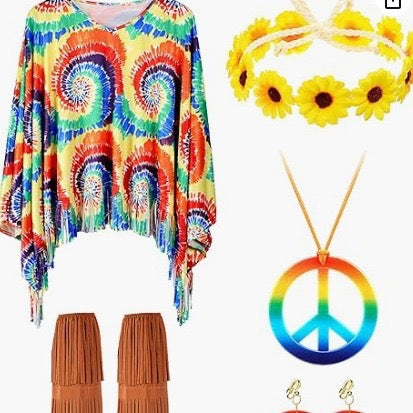 Tie Dye Cloak Party Clothing Suit