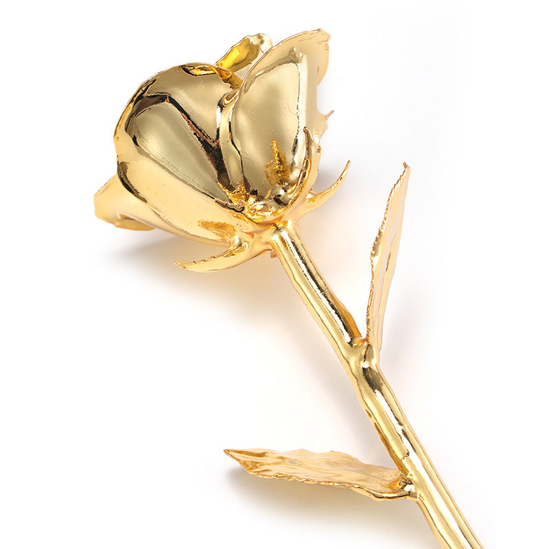 Single Gold-leaf Rose Flower Fully Plated In 24k Gold