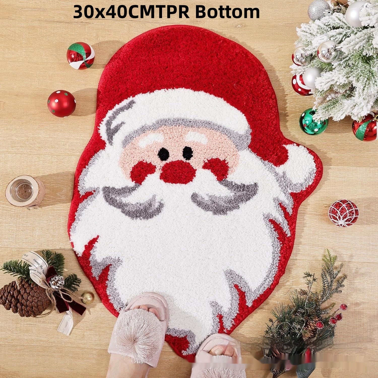Christmas Atmosphere Cashmere Irregular Shape Hallway Mat