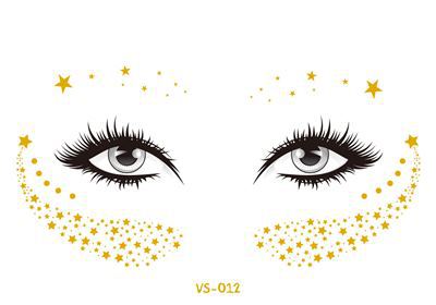 Hot Sale In Europe And America Electronic Music Festival Face Pasters Waterproof Bronzing Face Tattoo Sticker Masquerade Party Freckles Sticker