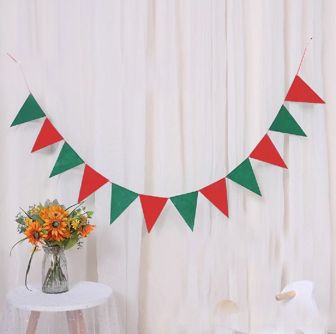 Felt Triangle Hanging Flag Baby Birthday Party Layout