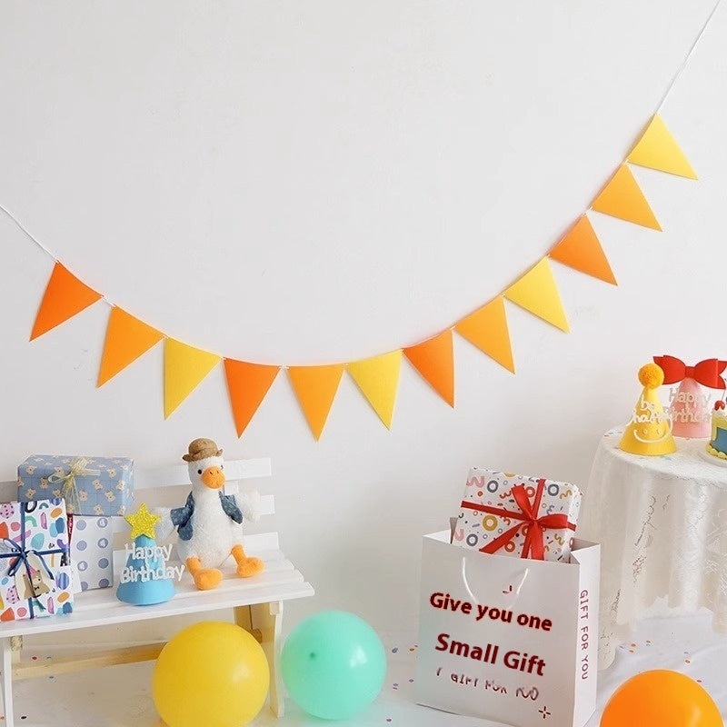 Felt Triangle Hanging Flag Baby Birthday Party Layout
