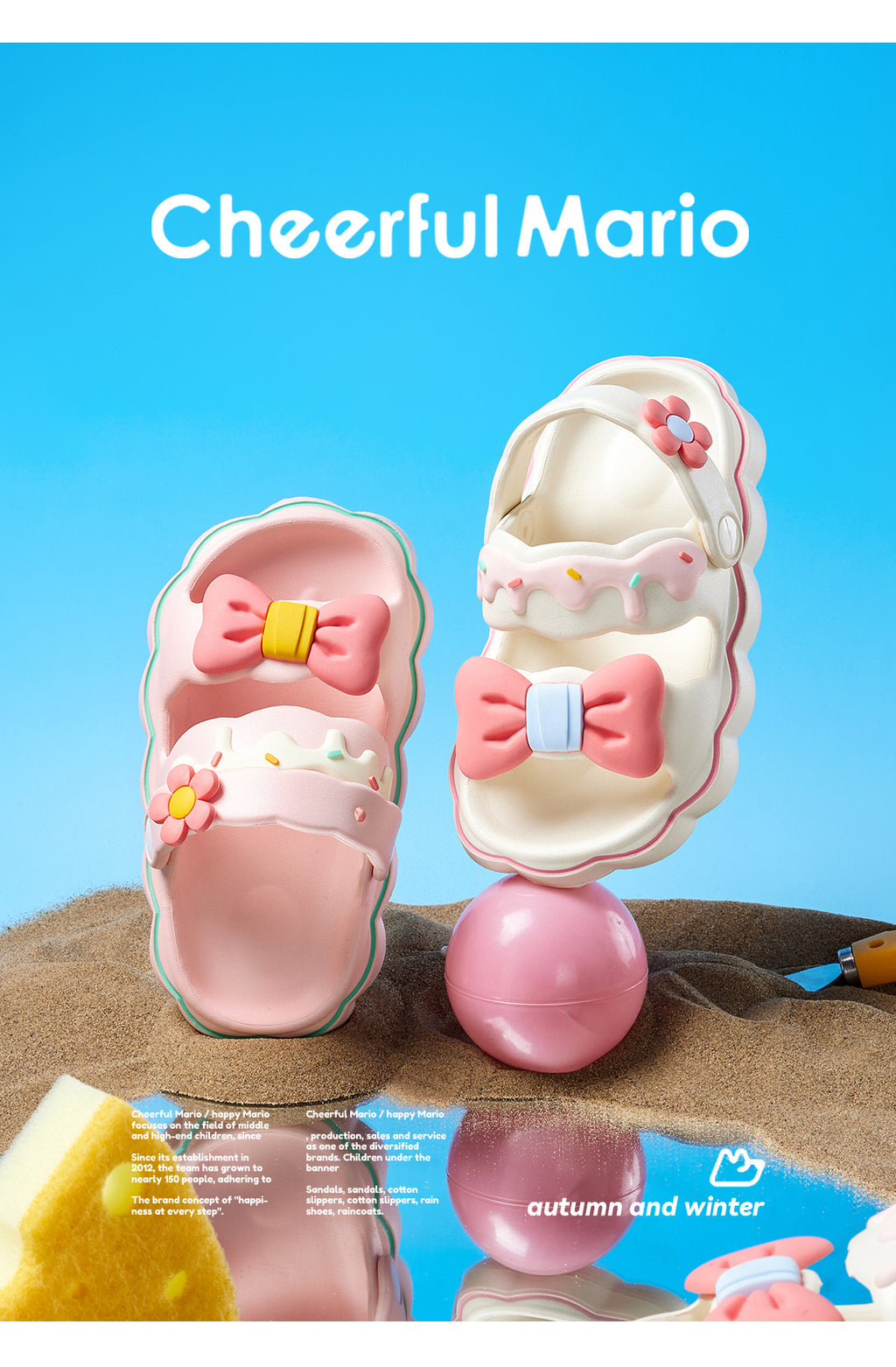Cheerful Mario Children's Women's Summer Children Non-slip Parent-child Princess Sandals