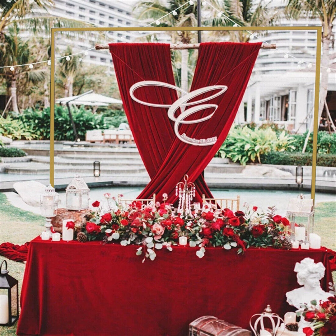 NEW Wedding Stand Flower Rack Arch Iron Party Door Garden Metal Prop Decor 2X2M -Gold UK