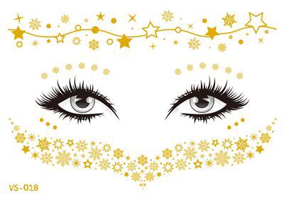Hot Sale In Europe And America Electronic Music Festival Face Pasters Waterproof Bronzing Face Tattoo Sticker Masquerade Party Freckles Sticker