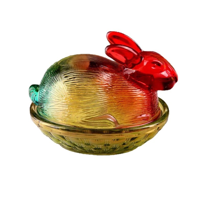 Crystal Glass Easter Cute Rabbit Candy Jar