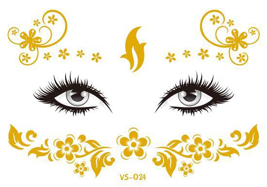 Hot Sale In Europe And America Electronic Music Festival Face Pasters Waterproof Bronzing Face Tattoo Sticker Masquerade Party Freckles Sticker