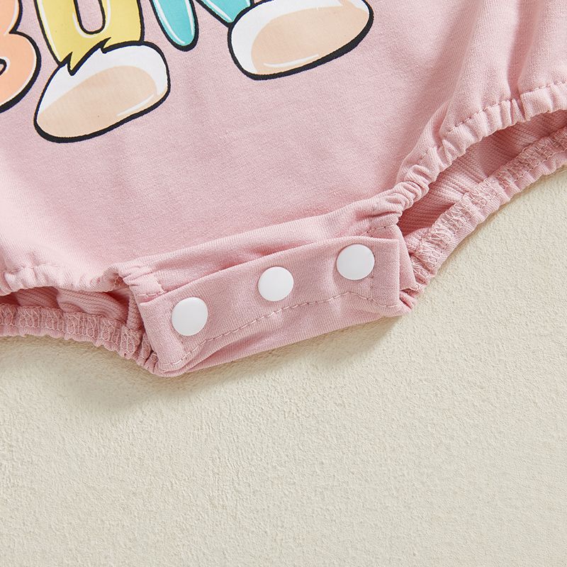 Summer Infant Easter Bunny Print Short-Sleeve Romper Headband