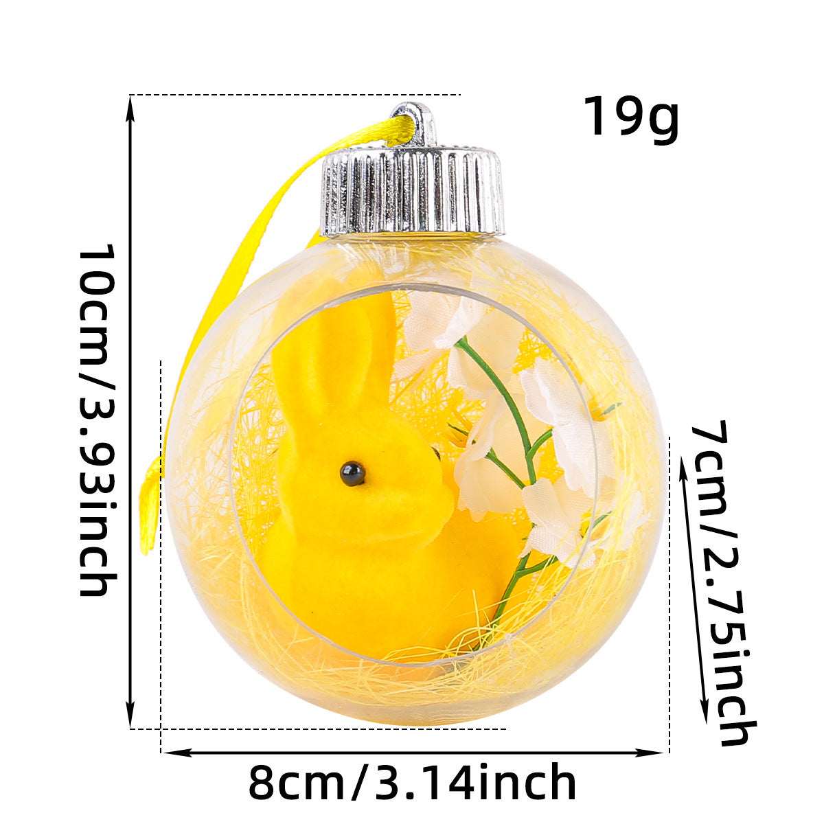 Easter Acrylic Ball Decorative Ornaments Transparent Bunny Hanging