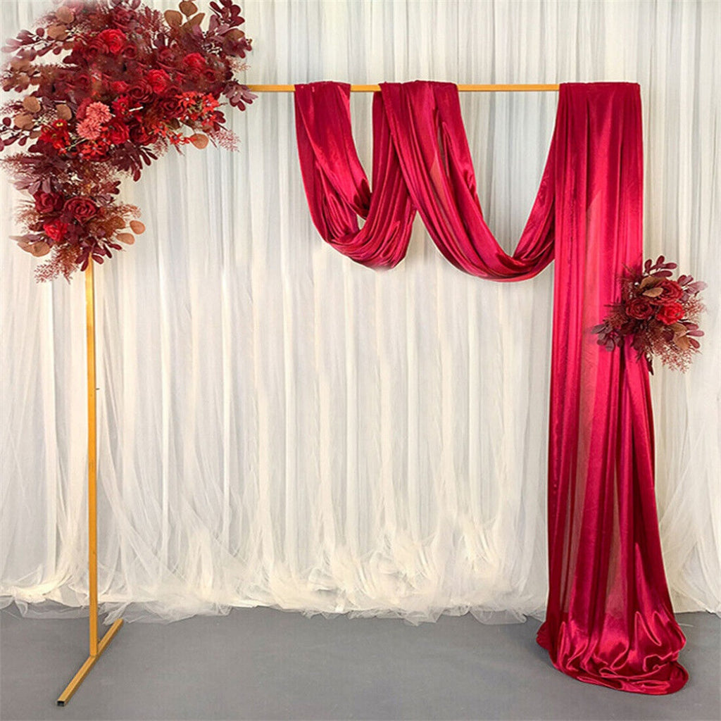 NEW Wedding Stand Flower Rack Arch Iron Party Door Garden Metal Prop Decor 2X2M -Gold UK