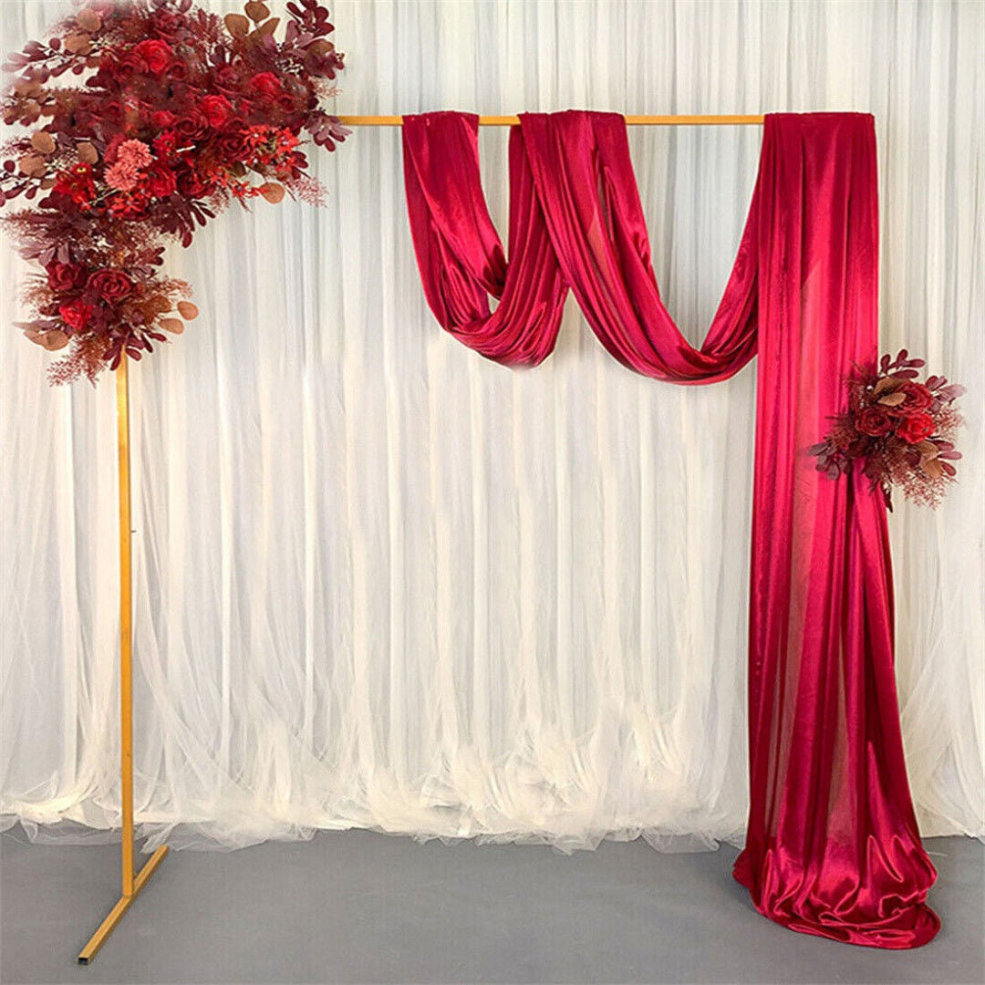 NEW Wedding Stand Flower Rack Arch Iron Party Door Garden Metal Prop Decor 2X2M -Gold UK