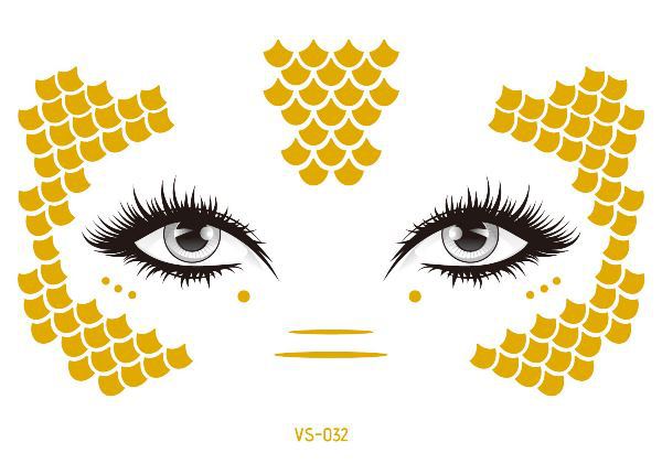 Hot Sale In Europe And America Electronic Music Festival Face Pasters Waterproof Bronzing Face Tattoo Sticker Masquerade Party Freckles Sticker