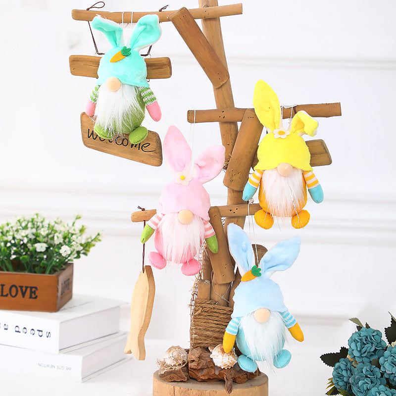 Easter Bunny Gnome Doll Ornament Pendant
