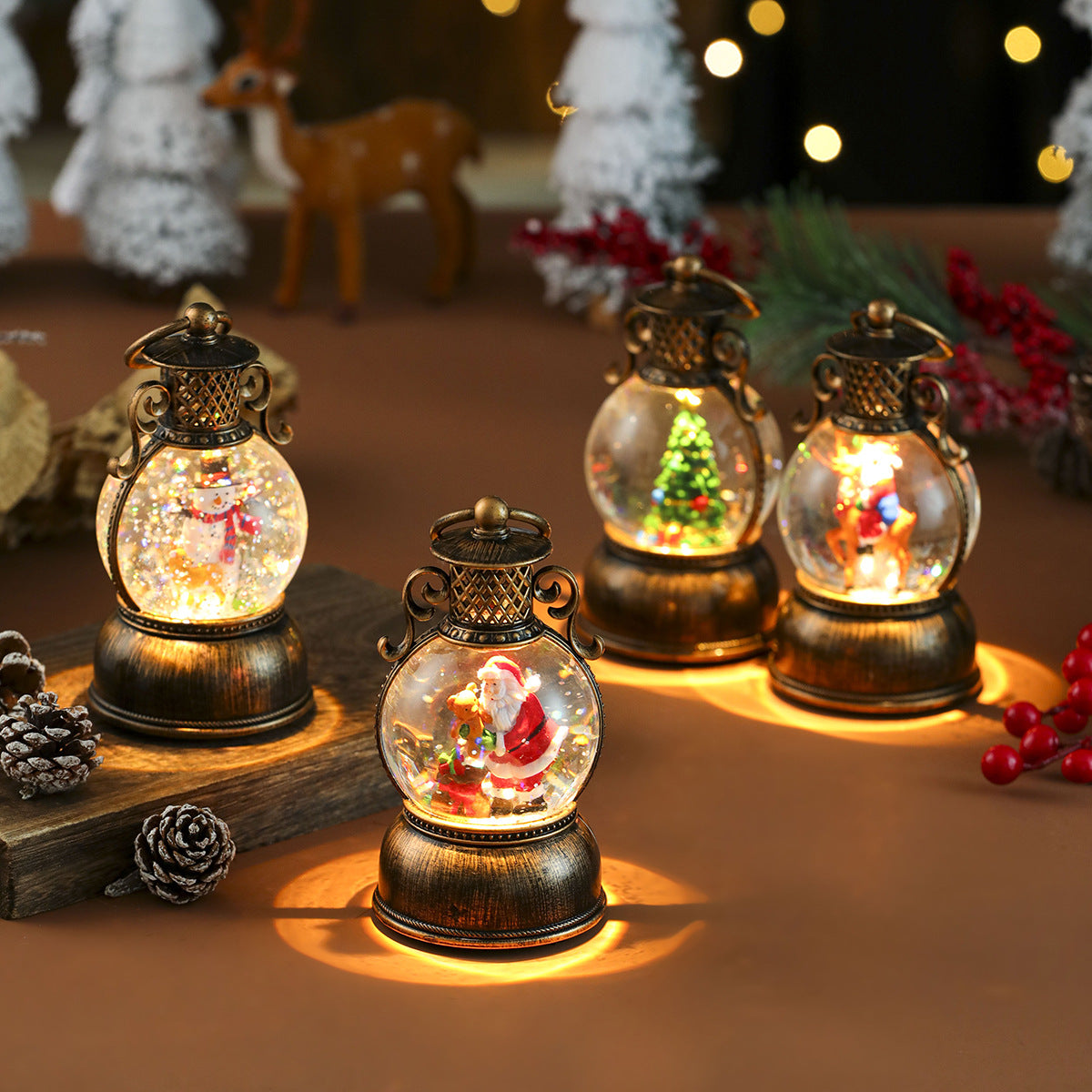 USB Music Snowflake Christmas Light Resin Ornament Christmas