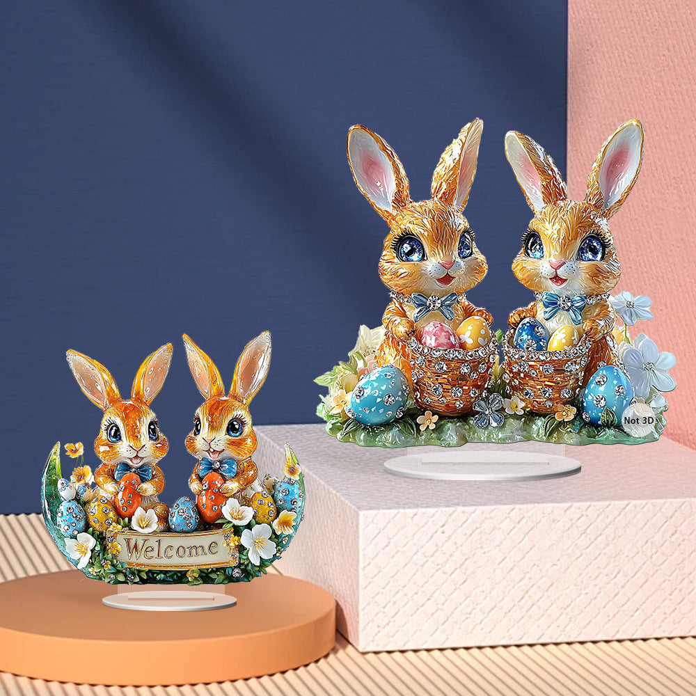 Cute Rabbit Easter Egg Acrylic Holiday-Themed Decorations