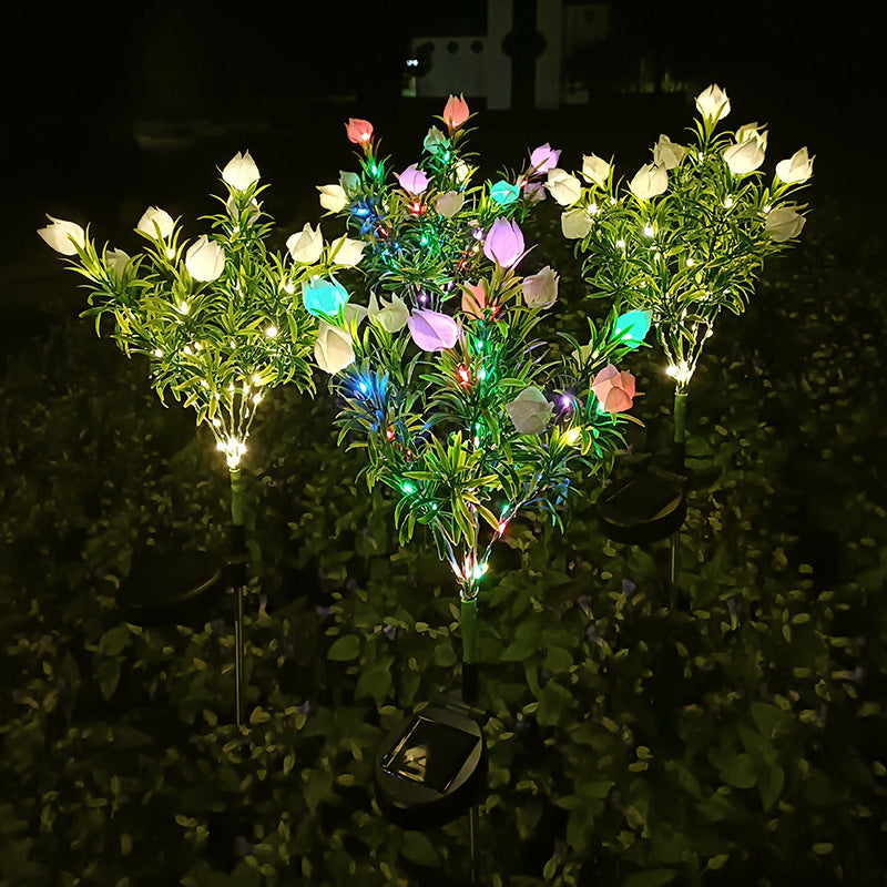 Solar Gardenia Simulation Festive Lantern LED Garden Decoration
