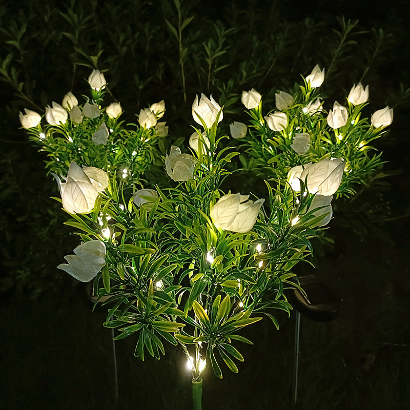 Solar Gardenia Simulation Festive Lantern LED Garden Decoration