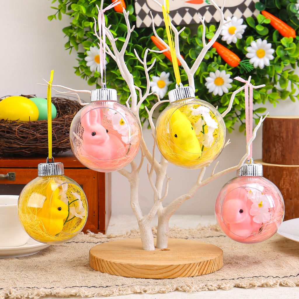 Easter Acrylic Ball Decorative Ornaments Transparent Bunny Hanging