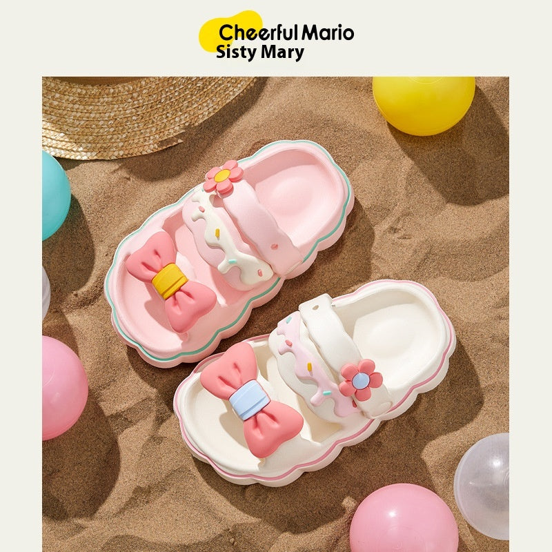 Cheerful Mario Children's Women's Summer Children Non-slip Parent-child Princess Sandals